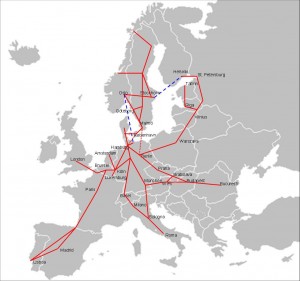 De viktigste rutene mellom Norge og Europa