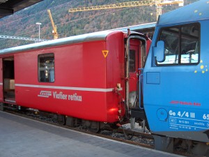 Albula Express klar til avgang fra Chur